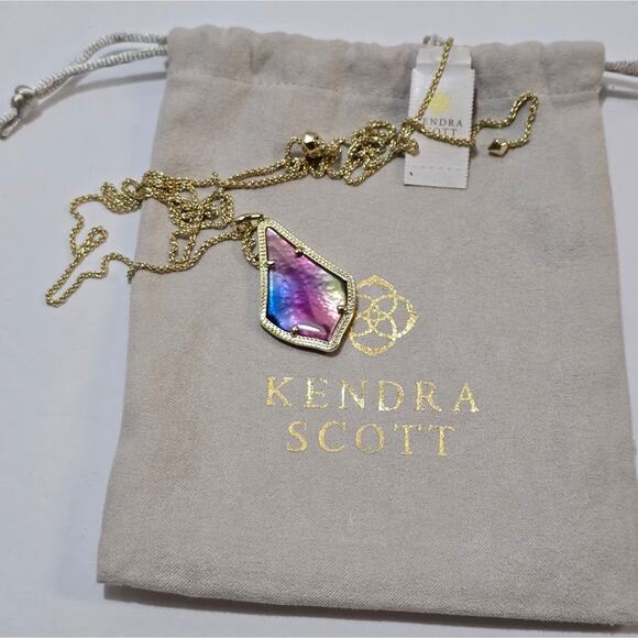 KENDRA SCOTT Alex Necklace in Gold Watercolor Illusion NWT - Picture 5 of 8
